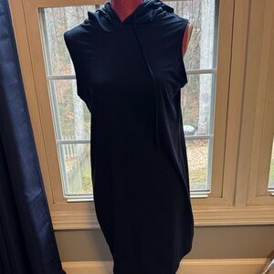 Sleeveless Black Hoodie Dress